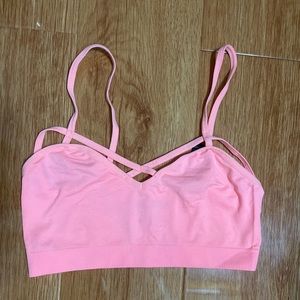 Forever 21 Crisscross X Front Detail Pink Bralette/Crop Top Tank Top